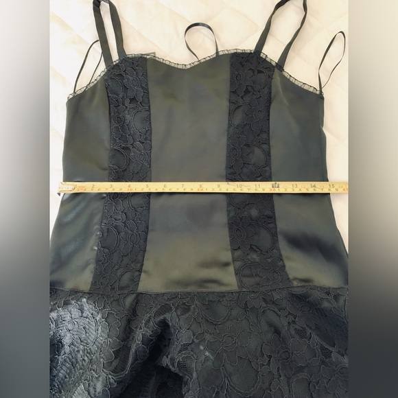 Laughing Vampire gothic satin & floral lace prom dress deadstock 90’s vintage M - Picture 14 of 16